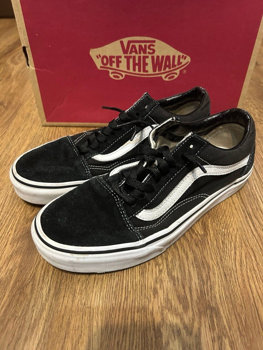 VANS old skool black suede lace up shoes sneakers women’s 8.5 Preowned